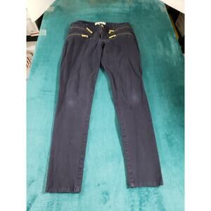 Michael Kors Jeans Size 2 Womens Blue Pants Denim Zipped Pocket Mid Rise Skinny